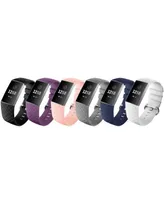 Posh Tech Unisex Fitbit Versa Charge 3 Assorted Silicone Watch Replacement Bands - Pack of 6