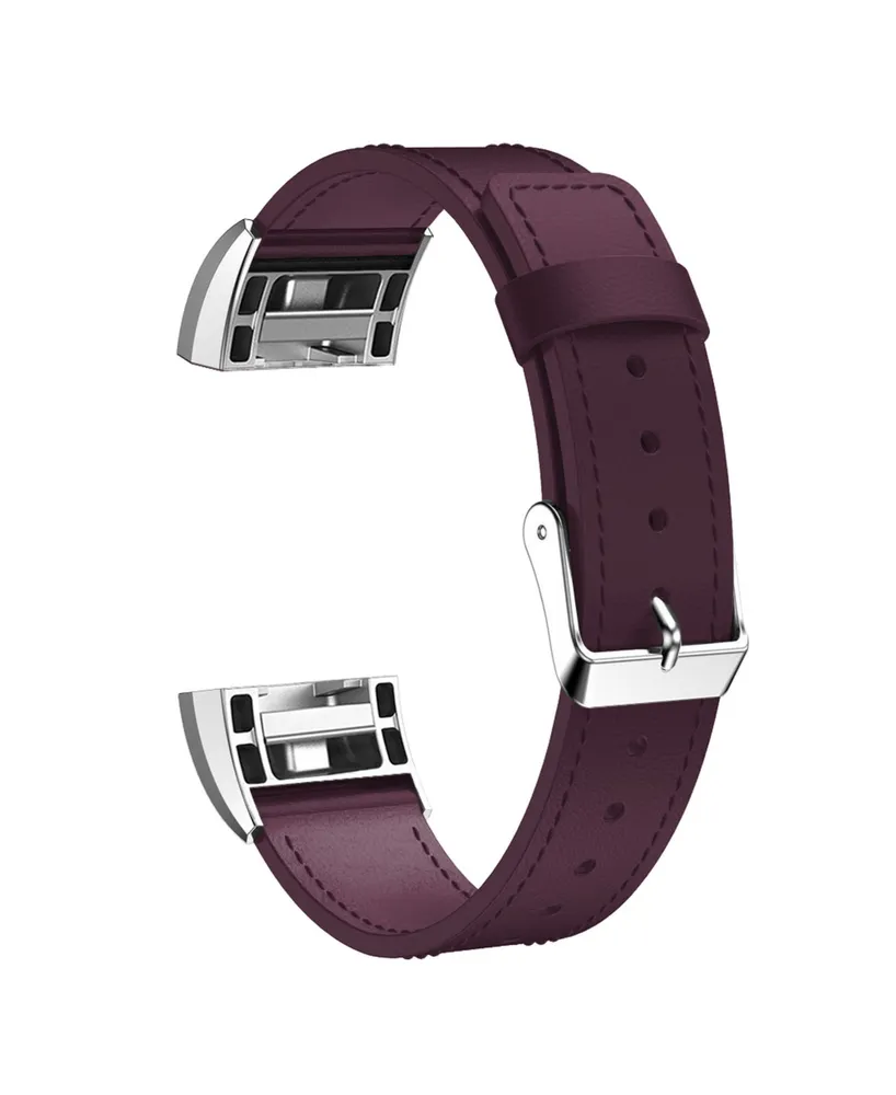 Posh Tech Unisex Fitbit Charge 2 Genuine Leather Watch Replacement Band