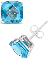 Swiss Blue Topaz (4-3/8 ct. t.w.) Stud Earrings in Sterling Silver