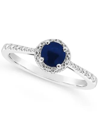 Sapphire (5/8 ct. t.w.) and Diamond Accent Ring Sterling Silver (Also Ruby)