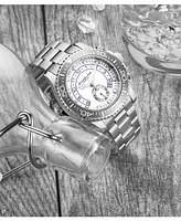 Stuhrling Men's Silver Tone Stainless Steel Bracelet Watch 42mm