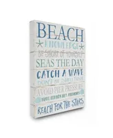Stupell Industries Beach Knowledge Blue Aqua White Planked Look Sign Collection