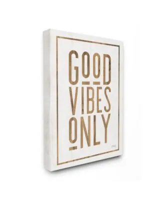 Stupell Industries Good Vibes Only Rustic White Exposed Wood Look Sign Collection