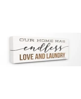 Stupell Industries Our Home Has Endless Love Laundry Rustic White Wood Look Sign Collection