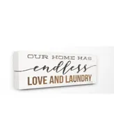 Stupell Industries Our Home Has Endless Love Laundry Rustic White Wood Look Sign Collection