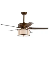 Edith 52" 3-Light, Wood Led Ceiling Fan with Remote