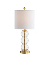 February 21" Glass, Led Table Lamp - Clear, Brass Gold