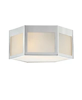 Minimo 13" Hexagon, Frosted Glass Led Flush Mount