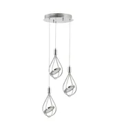 Orion 11.5" Adjustable Modern Integrated 3-Light Cluster Led Pendant