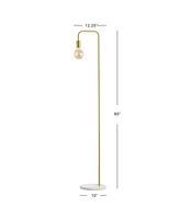 Vega 60" Minimalist Edison, Marble Floor Lamp