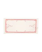 Manor Luxe Festive Christmas Tree Embroidered Double Layer Christmas Table Runner