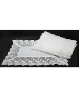 Manor Luxe Garden Trellece Lace Trim Placemats - Set of 4