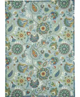 Long Street Looms Shady Brights SHA73 Mist 7'9" x 10'10" Outdoor Area Rug