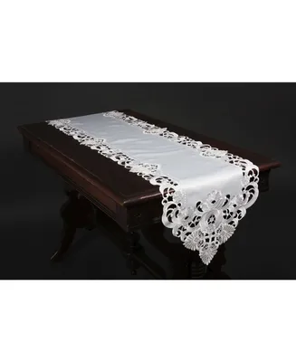 Manor Luxe Delicate Lace Embroidered Cutwork Table Runner