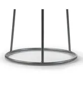 Glamour Home Set of 2 Amie Backless Bar Stool with Gunmetal Frame