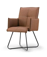 Glamour Home Set of 2 Ambel Modern Dining Chair with Metal Legs