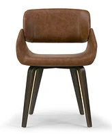 Glamour Home Amal Upholstered Dining Chair with Wood Accent and Bentwood Legs