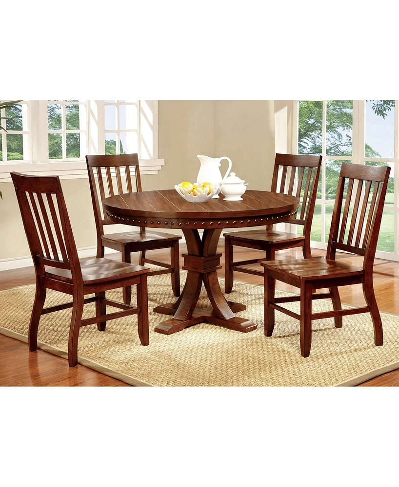 Furniture of America Tackman Solid Wood Round Table