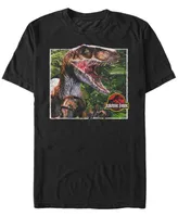Fifth Sun Jurassic Park Men's Raptor Coming Out of Forest Short Sleeve T-Shirt