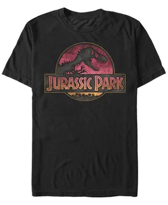 Fifth Sun Jurassic Park Men's Distressed Gradient Logo Short Sleeve T-Shirt