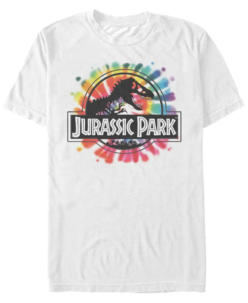 Fifth Sun Jurassic Park Men's Tie Dye Classic Logo Short Sleeve T-Shirt