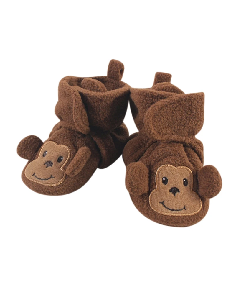 Hudson Baby Baby Boys Hudson Cozy Fleece Booties, Monkey, 12-18 Months