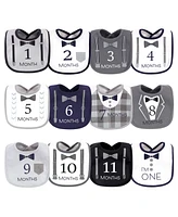 Hudson Baby Baby Boys Brand New Terry Drooler Bibs with Fiber Filling, Pack of 10