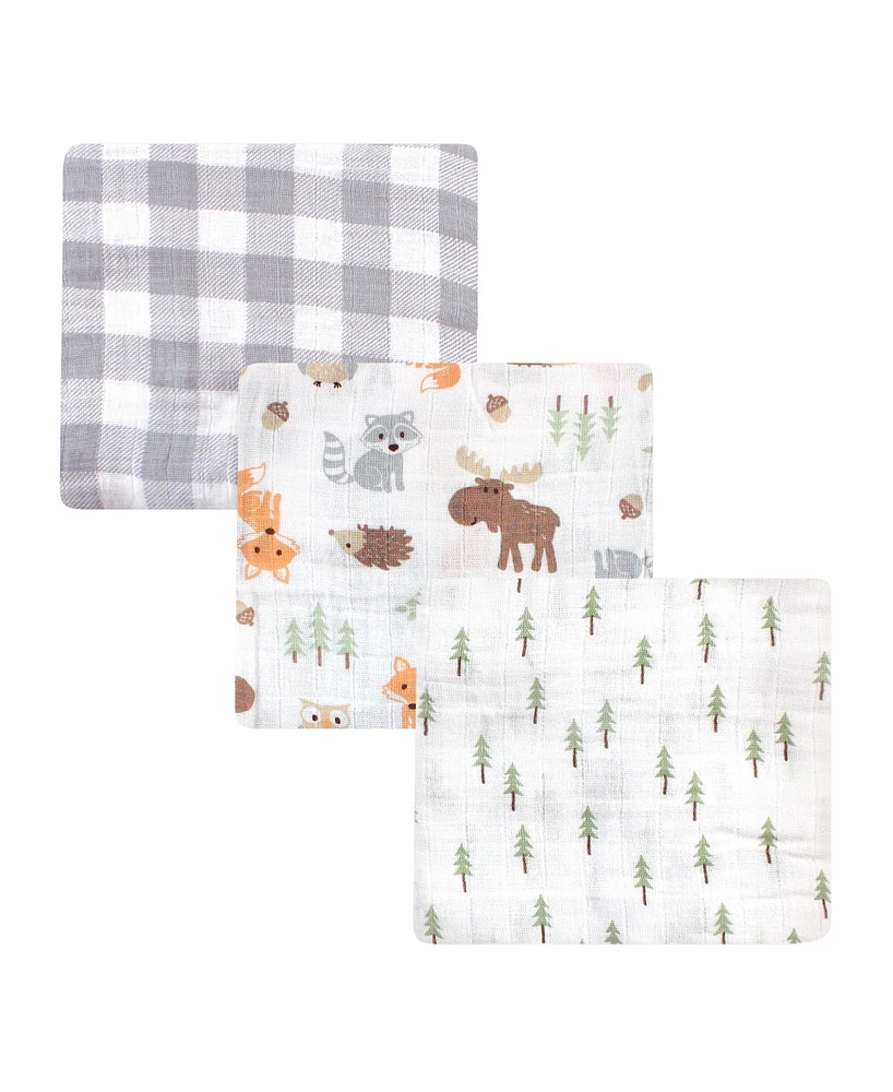 Hudson Baby Baby Girls and Boys Woodland Muslin Swaddle Blankets