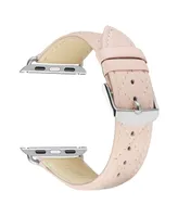 Posh Tech Men's and Women's Apple Pink Quilted Leather Replacement Band 44mm