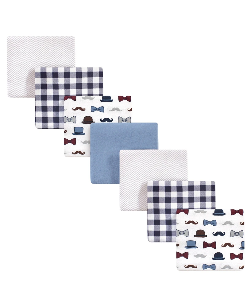 Little Treasure Baby Boy Cotton Flannel Receiving Blankets, Handsome Fella 7-Pack, One Size