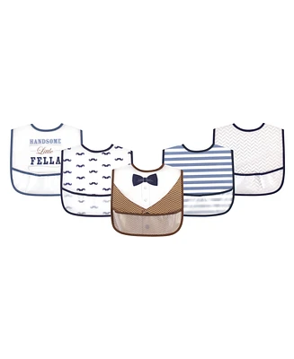 Little Treasure Baby Boys Handsome Fella Bibs, Pack of 5