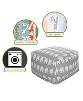 Majestic Home Goods Ellie Ottoman Square Pouf 27" x 17"