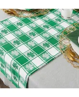 Design Imports Shamrock Woven Check Table Runner