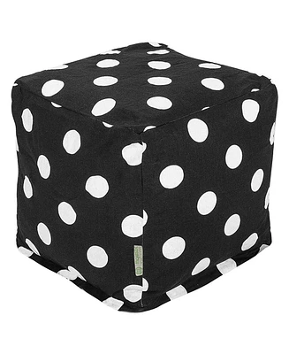 Majestic Home Goods Large Polka Dot Ottoman Pouf Cube 17" x