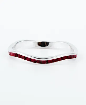 Crystal Birthstone Stackable ring Sterling Silver