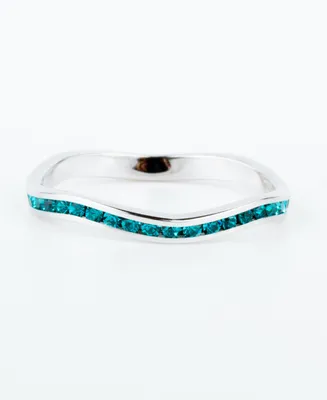 Crystal Birthstone Stackable ring in Sterling Silver