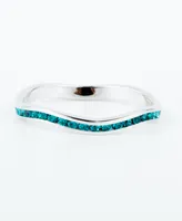 Crystal Birthstone Stackable ring in Sterling Silver
