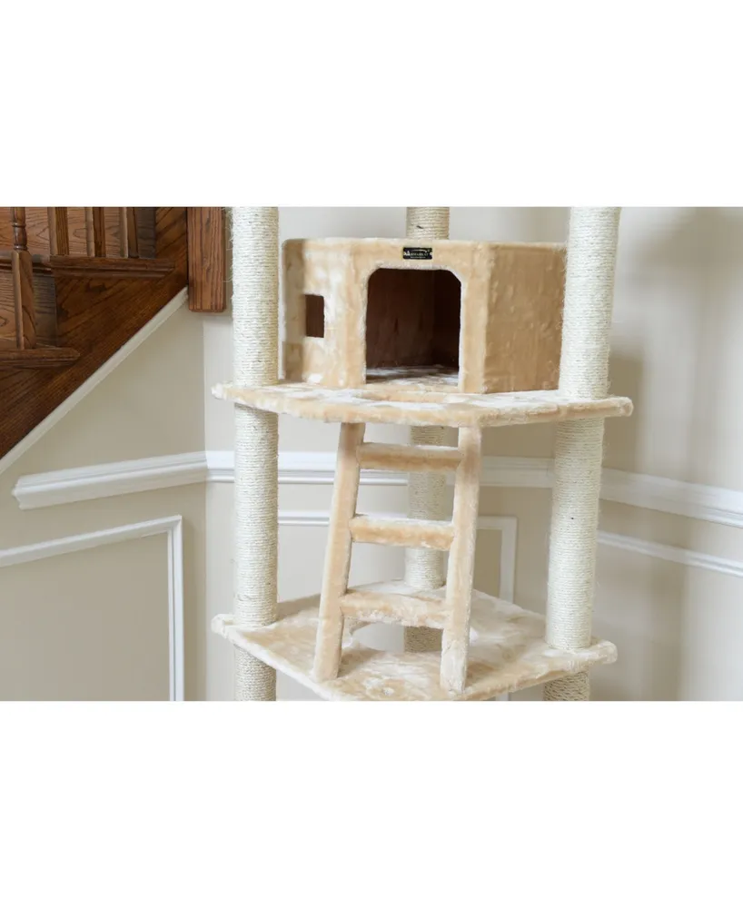 Armarkat Multi-Function Real Wood Cat Tower With Spacious Condo