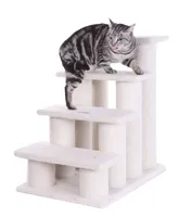 Armarkat 4 Steps Real Wood Ramp For Dogs, Cats, Cat Step Stairs Ramp, 25"(L)x17"(W)x25"(H), B4001