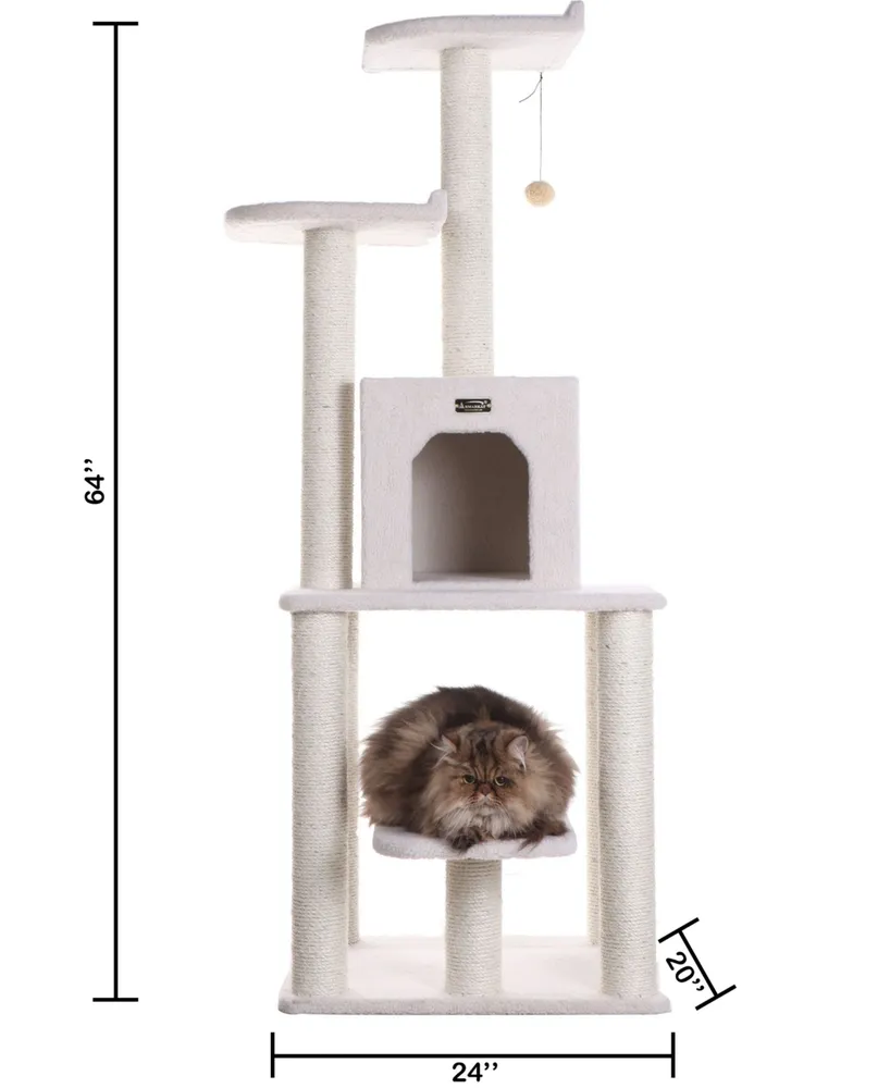 Armarkat Real Wood 5-Level Cat Tree, With Condo and Two Perches