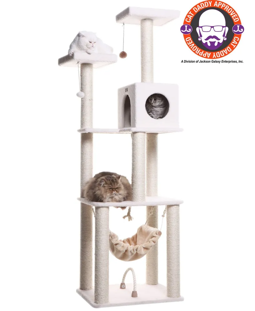 Armarkat Real Wood 4-Level Cat Tree, With Swing, Hammock, Condo & Perch