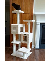 Armarkat Multi-Level Real Wood Cat Tree with Two Spacious Condos and Perches for Kittens Pets Play A6702
