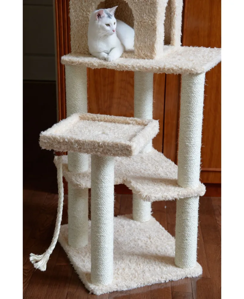 Armarkat Real Wood Cat Tower, Ultra Thick Faux Fur Covered Cat Condo