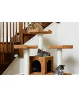 Armarkat 74" Multi-Level Real Wood Cat Tree With Scratching Posts