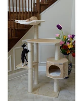 Armarkat Real Wood Premium Scots Pine 54-Inch Cat Tree with Three Levels, Perch, and Condo