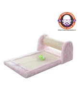 Armarkat Rolling Real Wood Cat Scratcher Toy with Sisal Scratching Board for Training - Pink