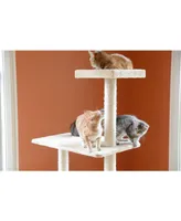 GleePet 57-Inch Real Wood Cat Tree With Perch & Playhouse