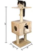 Armarkat Real Wood Cat Tree With Condo And Scratch Post