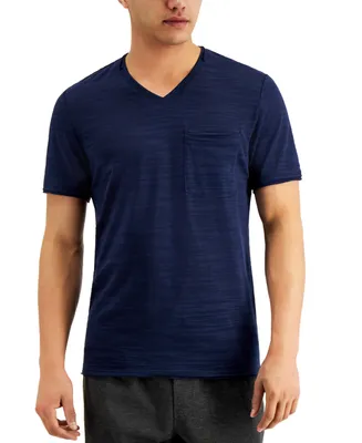 I.n.c. International Concepts Men's Broken-Stripe V-Neck T-Shirt, Created for Macy's