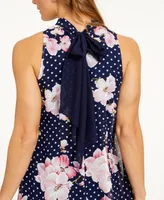 Robbie Bee Petite Floral-Print Trapeze Dress